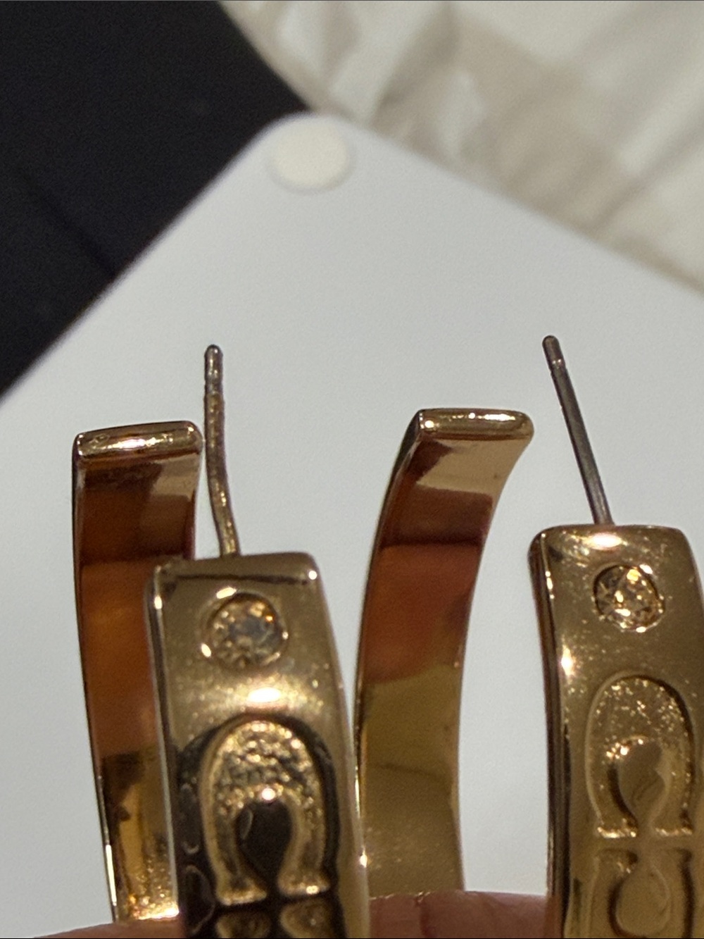 Coach Tabby Hoop Earrings in Gold-tone with Crystal Accents - Picture 11 of 14